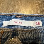 Levi's Wedgie Icon Fit Jeans in Shut Up Medium Wash Distressed Raw Hem Size 28 Photo 4