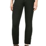 Paige Black Velvet Lace Up Ankle Pants Photo 1