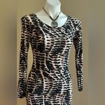 The Great Catwalk Tan White Black Sexy Bodycon Long Sleeves Stretchy Dress SZ S Cond Photo 1