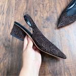 Donald Pliner Donald J Pliner • Gema Low-Heel Leopard Slingback Pumps brown velvet point toe Photo 3