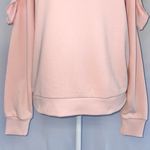 Central Park West New Ruffle Trim Cold Shoulder Sweatshirt Blush Pink Photo 5