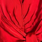 Marissa Webb Red Satin Long Sleeve Tie Front Mini Dress Size 6 Photo 11