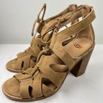 UGG  Suede Leather Lace Up Gladiator Heeled Sandals Size 8.5 Photo 8