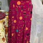 LuLaRoe Pink Purple Geometric Pattern Maxi Skirt Photo 0