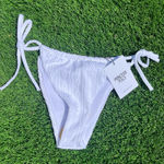 Princess Polly NWT  White Textured Bikini Bottoms Photo 0