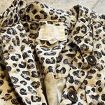 Caslon Leopard Print Button Down Lightweight Casual Utility Jacket M Tan Black Photo 8