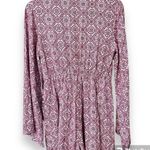 Altar'd State  small bohemian romper deep v-neck purple white long sleeves flowy Photo 1