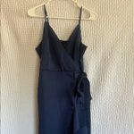AQUA Midnight Blue Asymmetrical Dress Photo 2