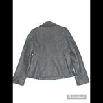Halogen  Wool Blend Woman’s Gray Double‎ Breasted Lined Crop Blazer Jacket Size M Photo 2