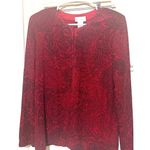 draper's & damon's  Jacket Petite XL red sparkle glitter top cardigan paisley party Photo 0