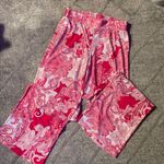 IMAN boho paisley gem colored pink with metallic detail pull on palazzo pant Size M Photo 8
