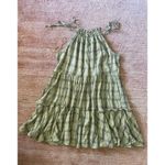Moon River XS plaid check tiered ruffle midi dress yellow black Photo 1