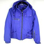 NILS Ski Jacket Size 10 Stowaway Hood Skiwear Zipper Front Blue Photo 0