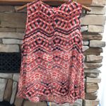 Knox Rose  Red Navy Boho Cotton Gauze Sleeveless Top Tank Size Medium Photo 3