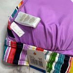 Anne cole  Painted Stripe Banded Halter Bikini Top Size D White Purple New Photo 5
