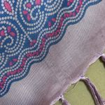 YOA Floral Scarf Shawl Wrap Fringe Mandala Pattern FLAWS Women 62" x 44" Boho Purple Photo 10