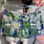 Arizona Jeans Shorts Patch Polka Dot Plaid Womens 3 Cotton Arizona Jean Company Green Blue Photo 0