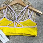 Athleta NWT  Chroma Cross Strap Bikini Top Swimsuit UPF 50+ Yellow Purple Size S Photo 7