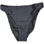 J.Crew  Ribbed high-rise cheeky bikini bottom Black XS‎ NWT Photo 0