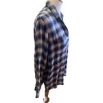 Madewell Blue& Gray Checkered Oversized Plaid Flannel Women’s Button Front Shirt Photo 8