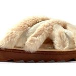 Dearfoams Astrid Crossband Slides Creme Brulee size XL Photo 1