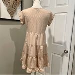 Style House Women's  Cream V-Neck Baby Doll Ruffle Swing Dress Size Medium Photo 1