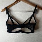 Soma  Black Beige Lace Lightly Lined Wireless Bra Adjustable Straps Mesh 32DD Photo 2