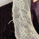 Coldwater Creek Velvet Jacket Lace Collar Purple Women Button Up Victorian Size Large Delicate Photo 8