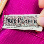 Free People Vintage Y2K  fuschia long sleeve henley shirt w lace trim at hem. S Photo 4