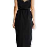 🔃Black Short Sleeve Front Split Midi Dress Black Size XS Photo 1