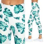 Wildfox Banana Leaf High Waist Leggings Small 7/8 NWOT White Green Palm Yoga Photo 1