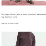 ZARA  NWT burgundy soft elastic waistband straight leg knit casual pants Photo 6