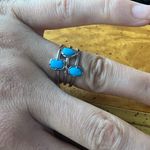 Sleeping Beauty Turquoise Sterling Silver Stackable Ring Set Size 6 Photo 3