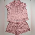 Victoria's Secret  Pink Satin Heart Pajama Set XXL NWT Photo 1