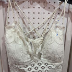 Zenana Outfitters White Lace Criss Cross Strappy Bralette Crop Top Plus Size 1X Photo 0