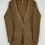 Free People Chunky Oversized Knit Cardigan Womens Small Alpaca Wool Mohair Twee Photo 0