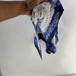 Venus  Navy White Chiffon‎ Asymmetrical Handkerchief Midi Dress Cutout Tie Front Photo 5