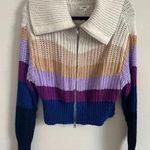 Aerie  Striped Zip Up Sweater Photo 0