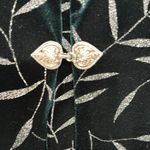 JBS Ltd Deep green Velvet Jacket Blazer Silver Metallic Womens Evening Sz 10 Photo 4