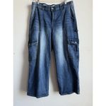 Celebrity Ace 90's Skater Womens Denim Jeans Sz 22 Blue Cargo Wide Leg Stretch Photo 2