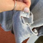 Aerie  Oversized Gray Lace Up Raw Hem Sweatshirt Hoodie Size Small Photo 5