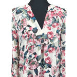 Allison Joy  floral long sleeve ruffle women's top‎ size M Photo 0