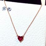 14K Rose Gold Plated Crystal Love Heart Pendant Necklace for Women Photo 0