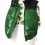 Bernie Bernardo Color Block Puffer Vest Green Black Women's Size Medium NWT Photo 0