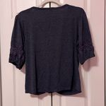 Rewind Women's Navy Top with Lace Sleeves Photo 3