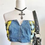 Denim Plaid Corset Top,‎ Grunge Y2K Punk Mall Goth Medium Indie Sleaze Photo 0