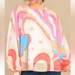 Multi Color Patterned Top Pink Size XL Photo 10