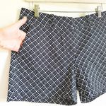 Sandro Studio Blue Black White Geometric Print Flat Front Shorts sz 6 Photo 1