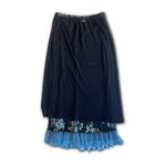 Butterfly Floral Polka Dot Maxi Skirt Black Photo 1