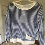 Jones New York  Sport Blue White Striped Cotton Pullover Top
 Pocket M Photo 0